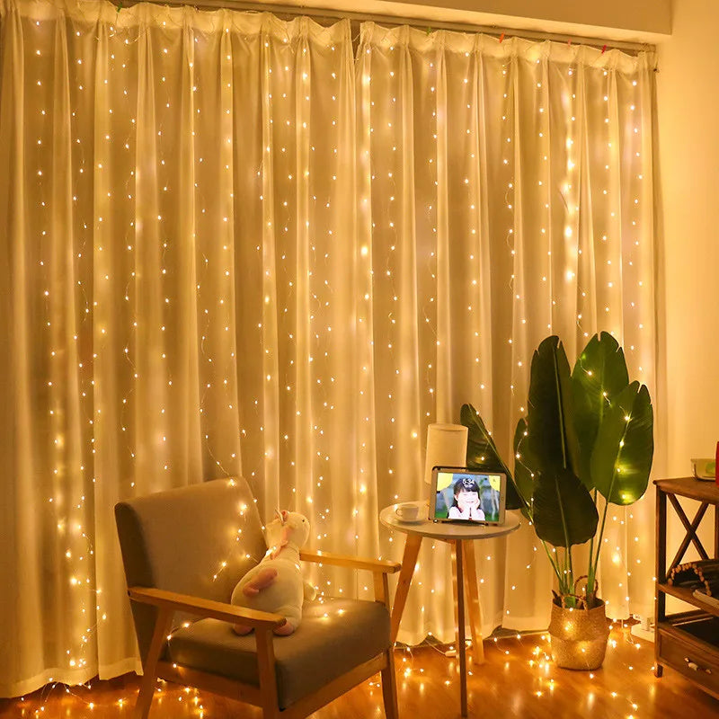 6M/3M USB LED Curtains Festoon Led Light Garlands New Year Christmas decorations Wedding Decor Outdoor Garden Lights