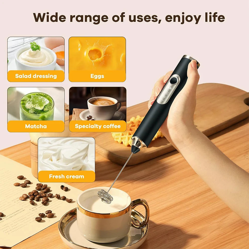 Coffee Milk Frother Handheld Milk Foamer Blenders For Kitchen Egg Blender Electric Whisk Drink Mixer For Matcha Cappuccino