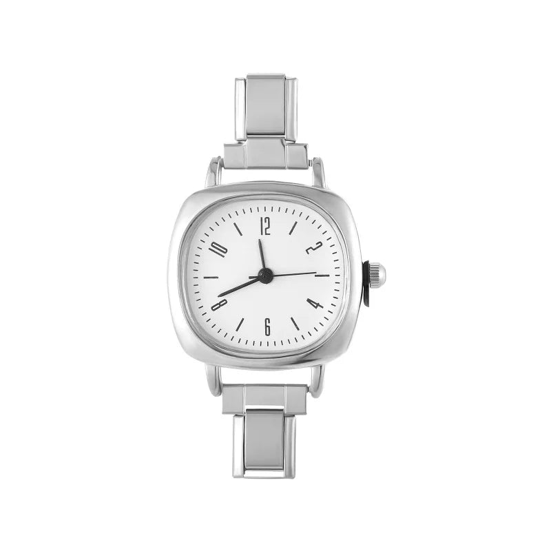 2025 New Fashion 1PC Men Women's Stainless Steel Round Simple Watch Bracelet Bangle For Friend Wife Birthday Gift DIY Jewelry