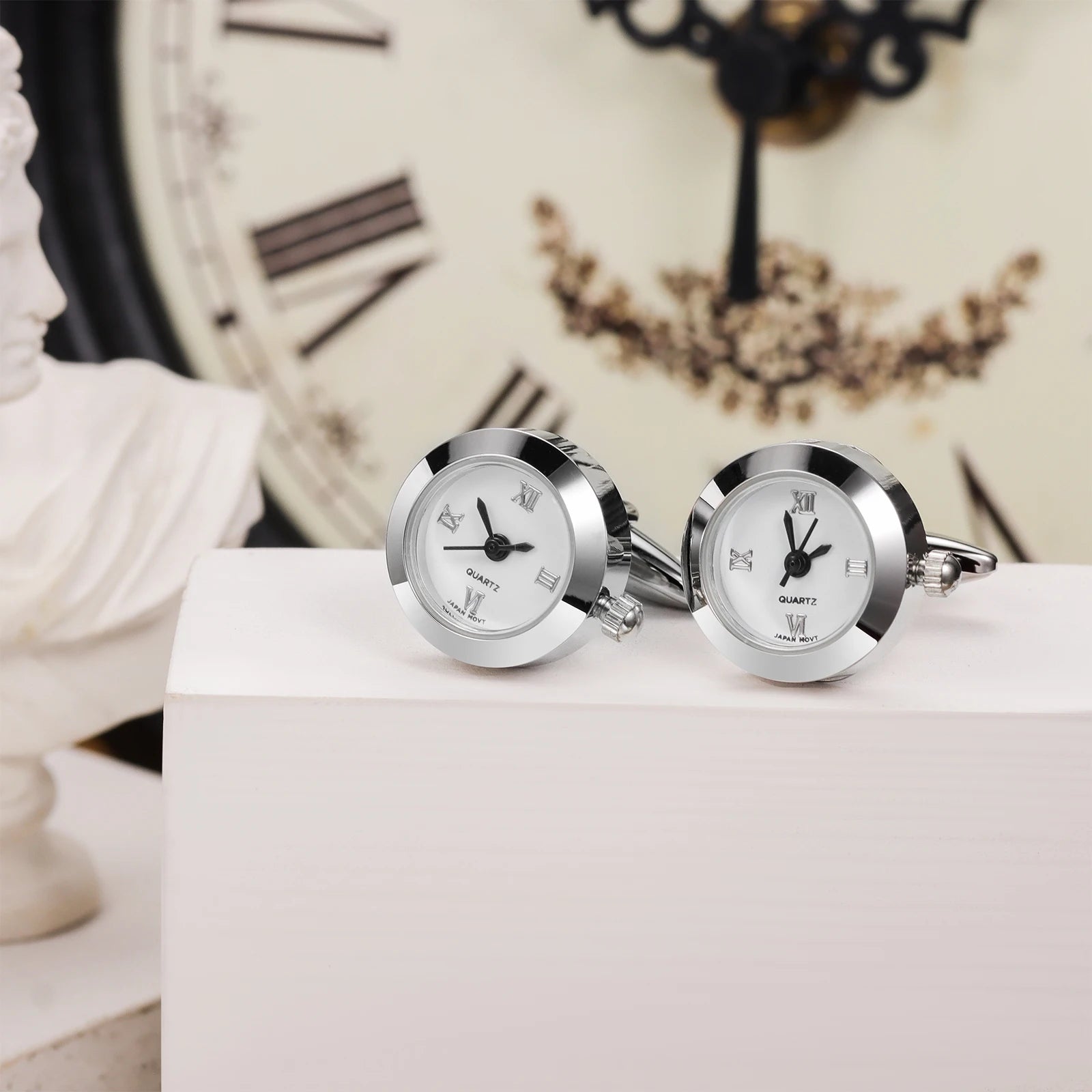 Battery Digital Watch Cufflinks Men's Lepton Real Clock Cufflinks Watch Cufflinks Men's Jewelry