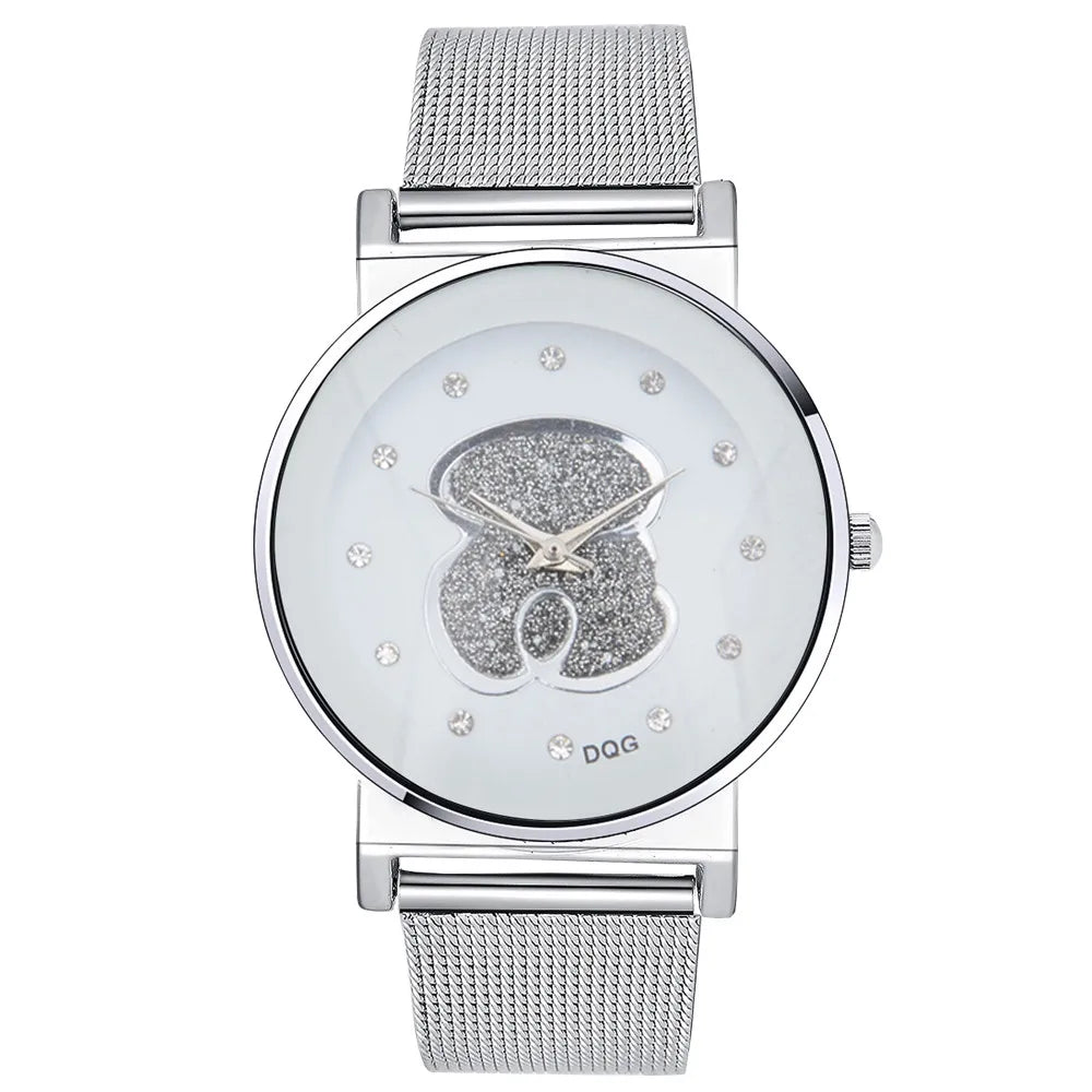 Women’s Bear Diamond Quartz Watch – Stainless Steel