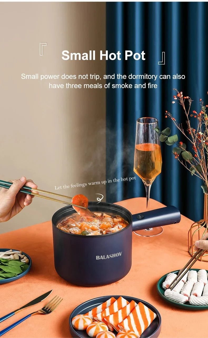 Mini Electric Cooker Multi-Function All-In-One Pot Single Double Layer Household Noodle Cooker Non-Stick Hot Pot Kitchen Tool