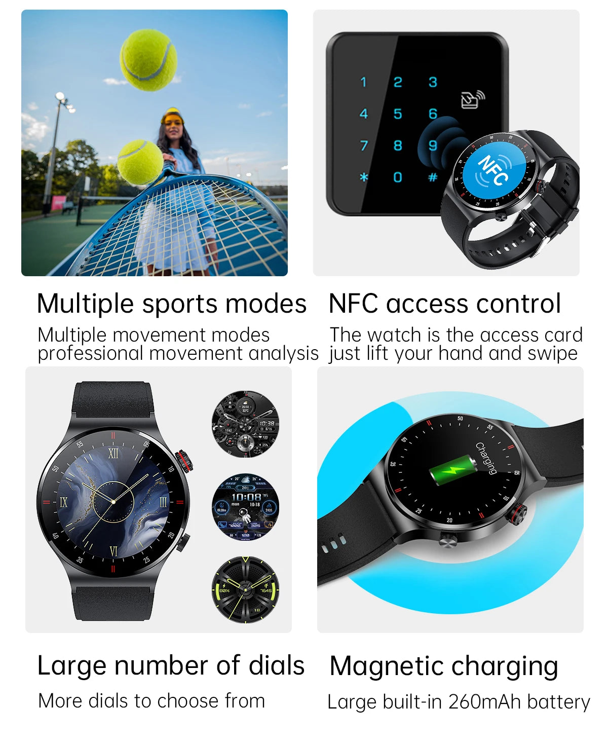 QW33 AMOLED Smart Watch with NFC & Call