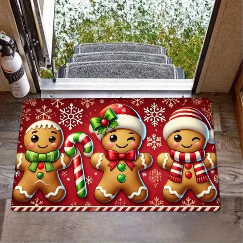 Christmas Door Mat Red Santa Claus Outdoor and indoor Gingerbread Man Carpet New Year 2026 Merry Christmas Home Decor Foot Mat