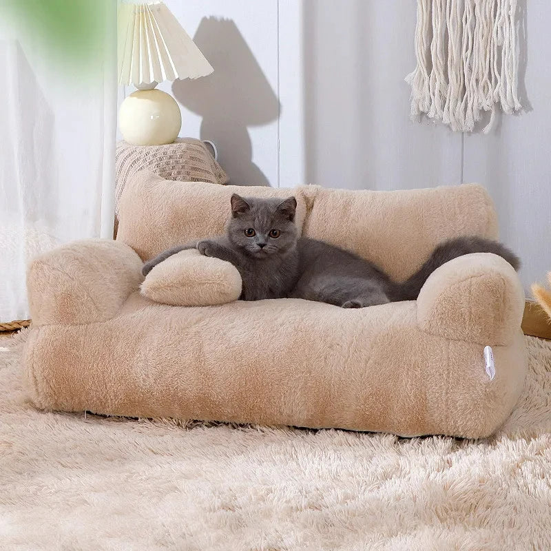 Luxury Plush Cat Sofa Bed for Cats Small Dogs