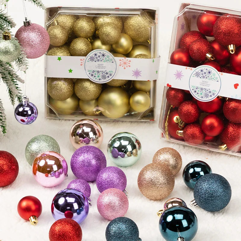 32 Style Christmas Balls Gold Red Christmas Tree Decoration Hanging Bauble Balls Pendant Xmas Party Supplies New Year Gift 2026