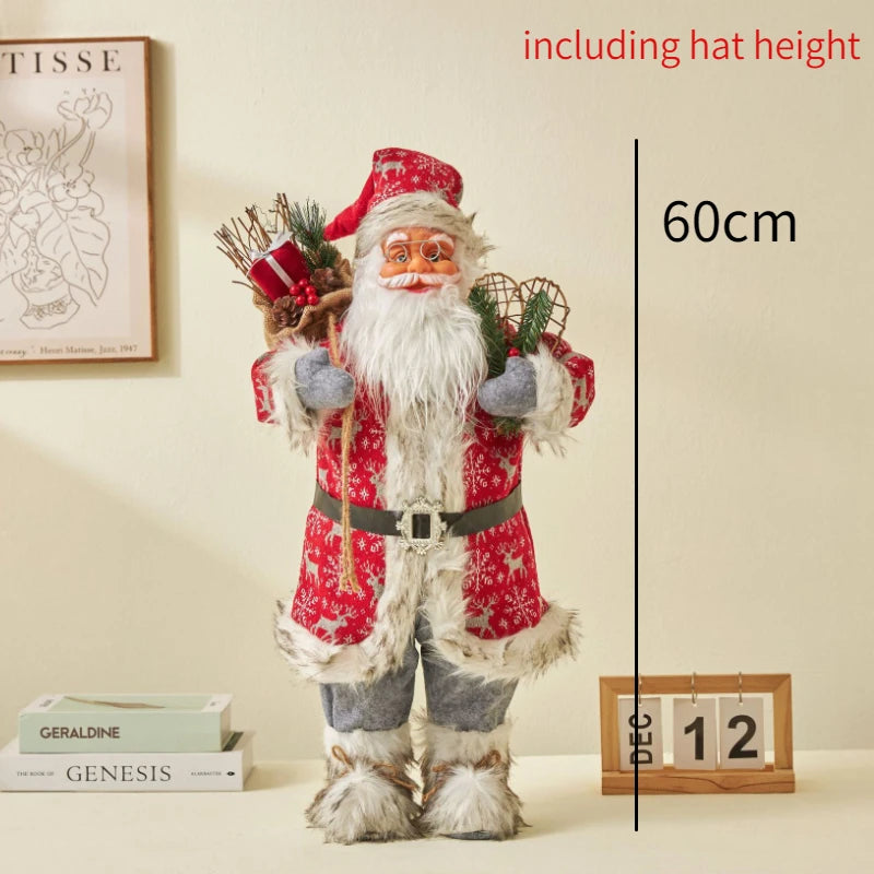 60CM Large Santa Claus Dolls Ornaments Standing Santa Figurine Doll Christmas Home Decoration Kids Gift navidad home decor