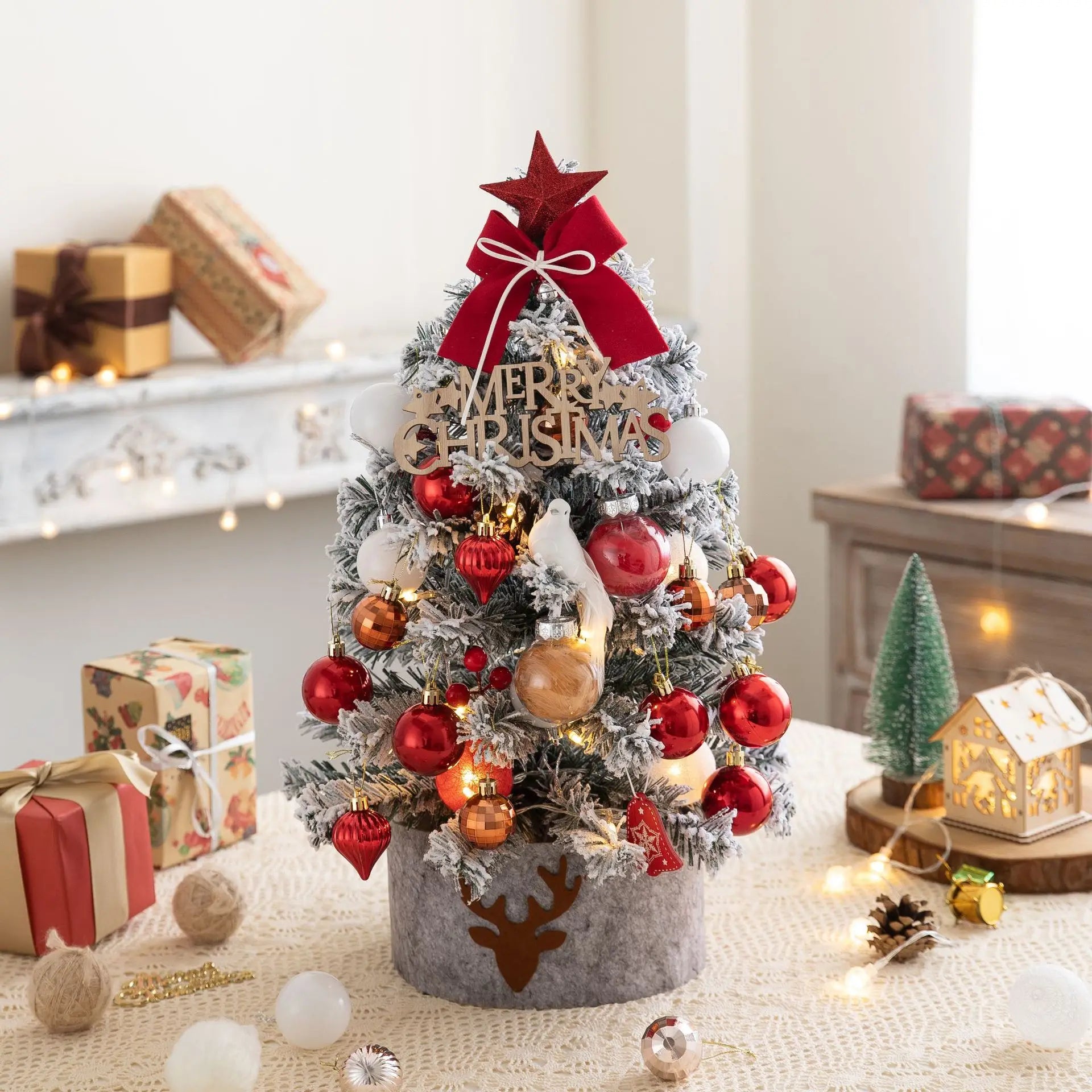 Desktop Christmas Tree Plush Christmas Tree Ornament Gift Christmas Tree Decoration DIY Christmas Tree Mini