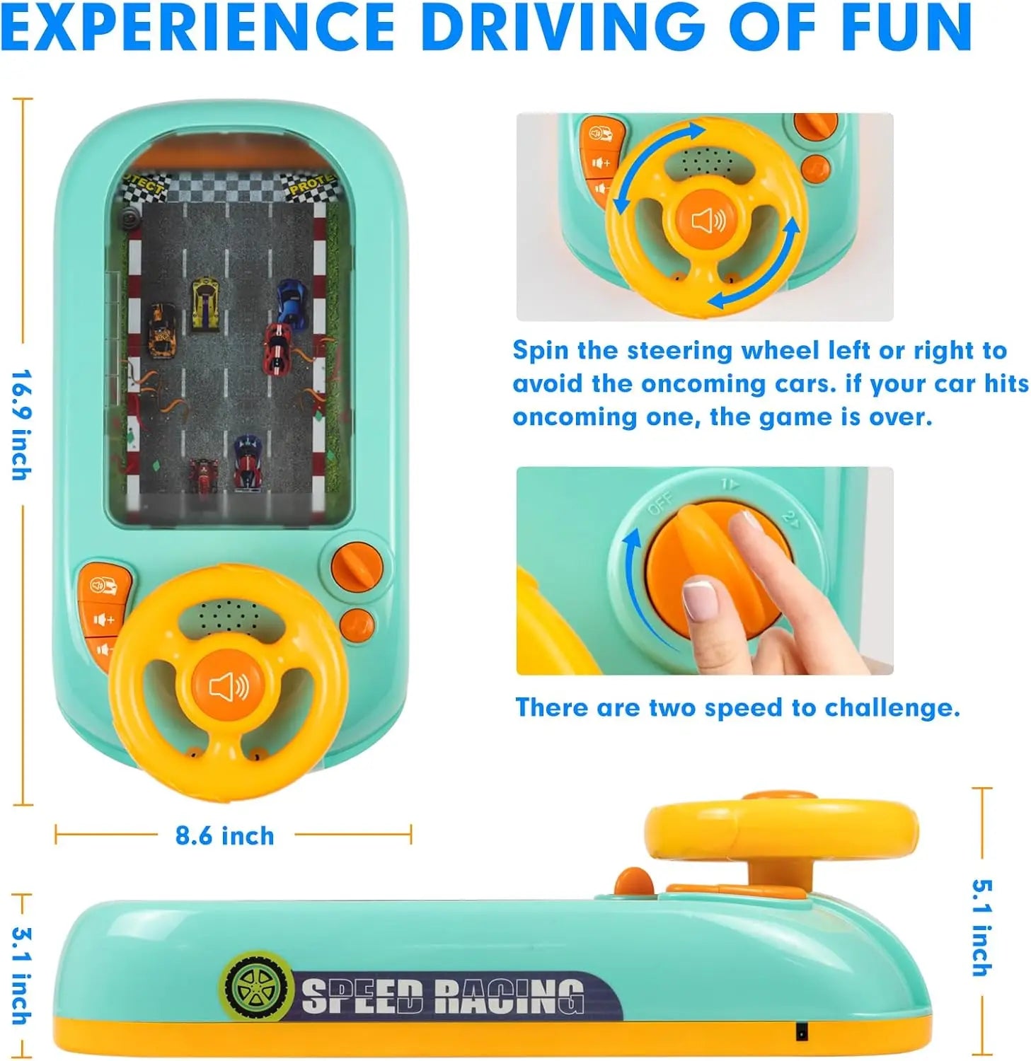 Musical Steering Wheel Toys for Boys 4-6 Toddler Simulated Driving Racing Car Game with Sound  Interactive Educational Learning