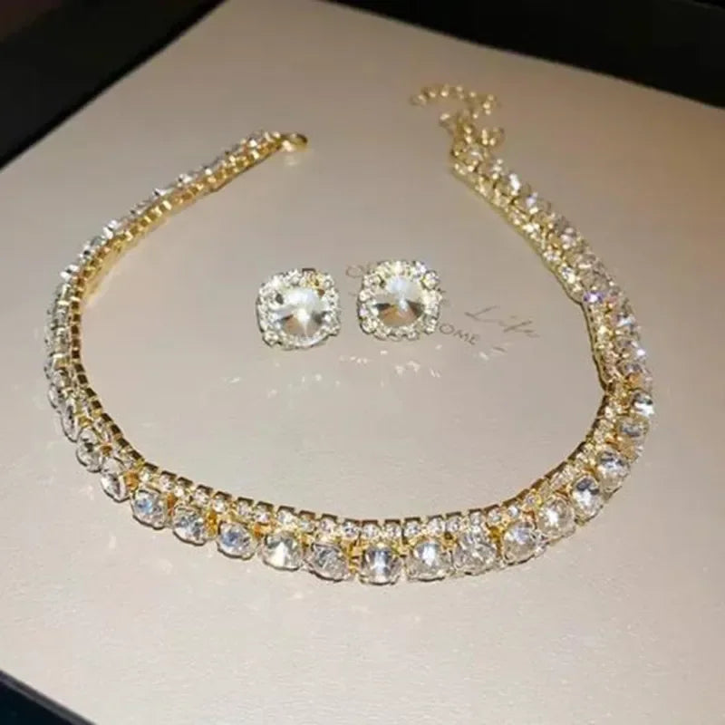 Crystal Necklace & Earrings Set for Women