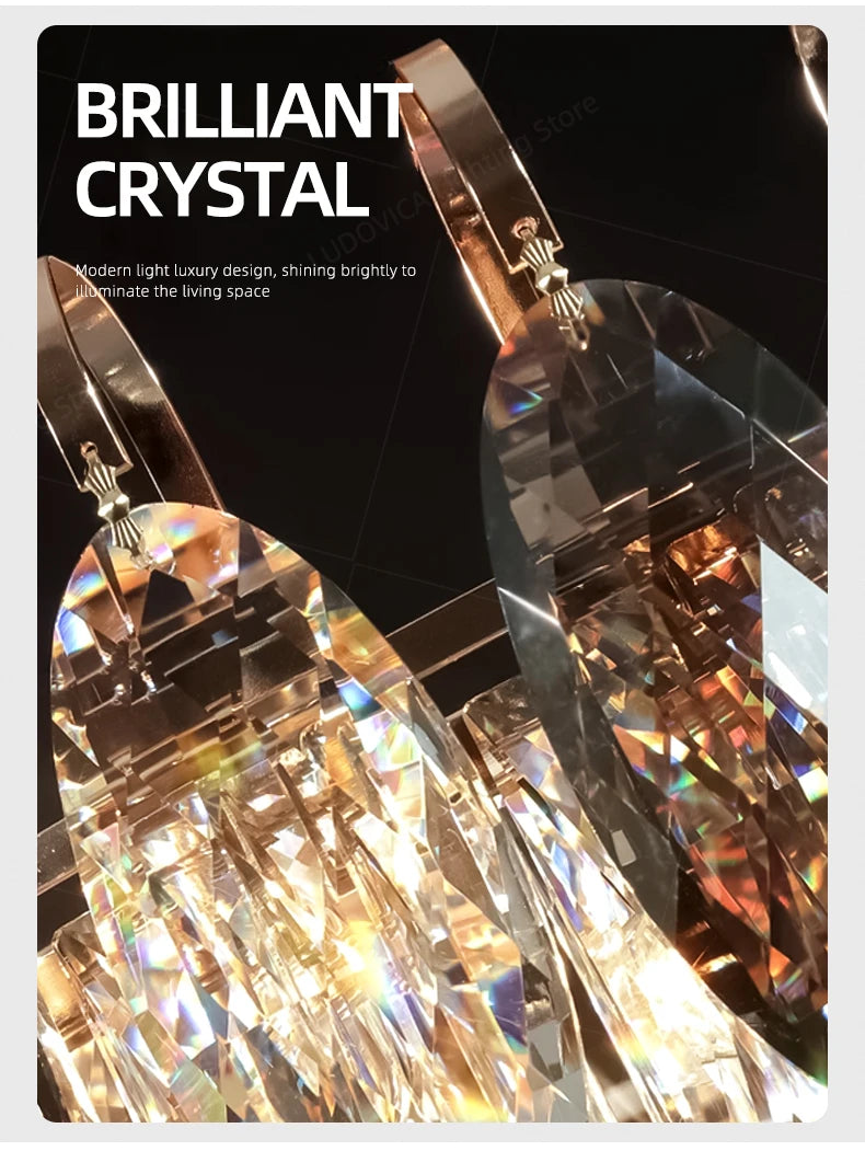 Modern Luxury Crystal Chandelier Living Room Kitchen Dining Room Chandelier Home Decoration LED Ceiling Chandelier