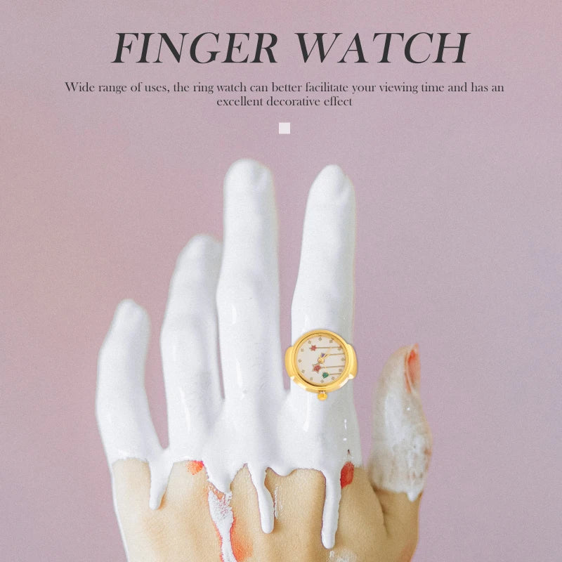 Ring Watch Finger Portable Bezel Wear-resistant People Watches For Men Stainless Steel Exquisite Wear-resistant Ring Clock Decor