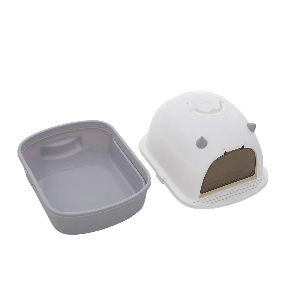 Enclosed Cat Litter Box with Drawer and Scoop
