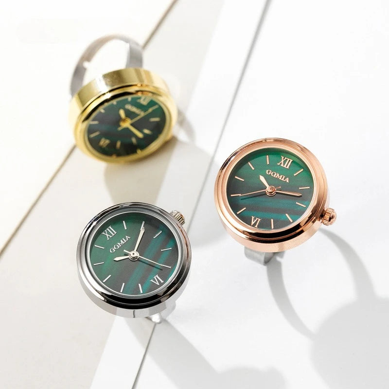 Small Green Watch Rings Waterproof Adjustablemen Women Light Luxury High-end Fashion Ring Charm Jewelry Birthday Gift