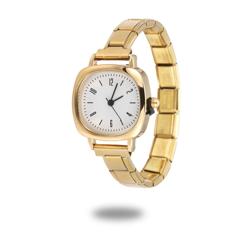 2025 New Fashion 1PC Men Women's Stainless Steel Round Simple Watch Bracelet Bangle For Friend Wife Birthday Gift DIY Jewelry