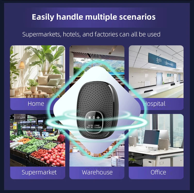 Ultrasonic Rodent Repeller Electronic Pest Control for Mice Rats Harmless Sound Waves Intelligent Home Household