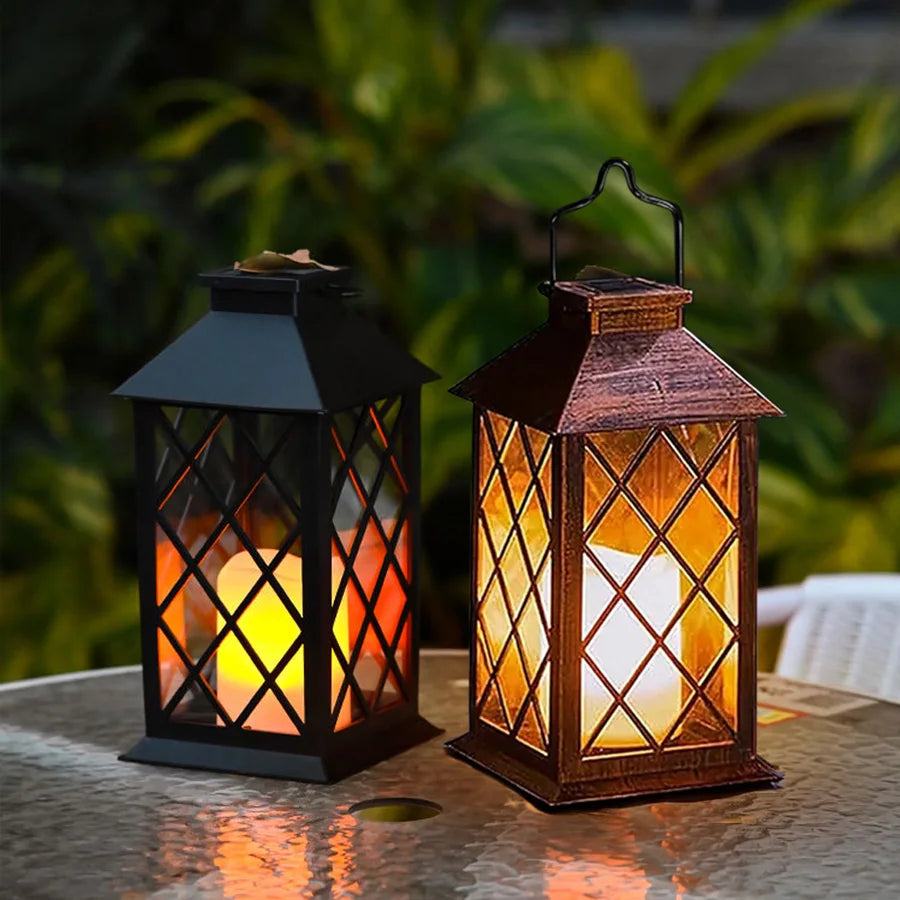 Garden Solar Palace Lantern Led Light Lawn Landscape Hanging Atmosphere Candle Lamp Floor Outdoor Solar Garden Decor Lighting