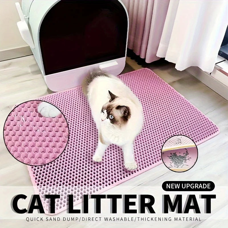 Large Waterproof Cat Litter Mat Honeycomb
