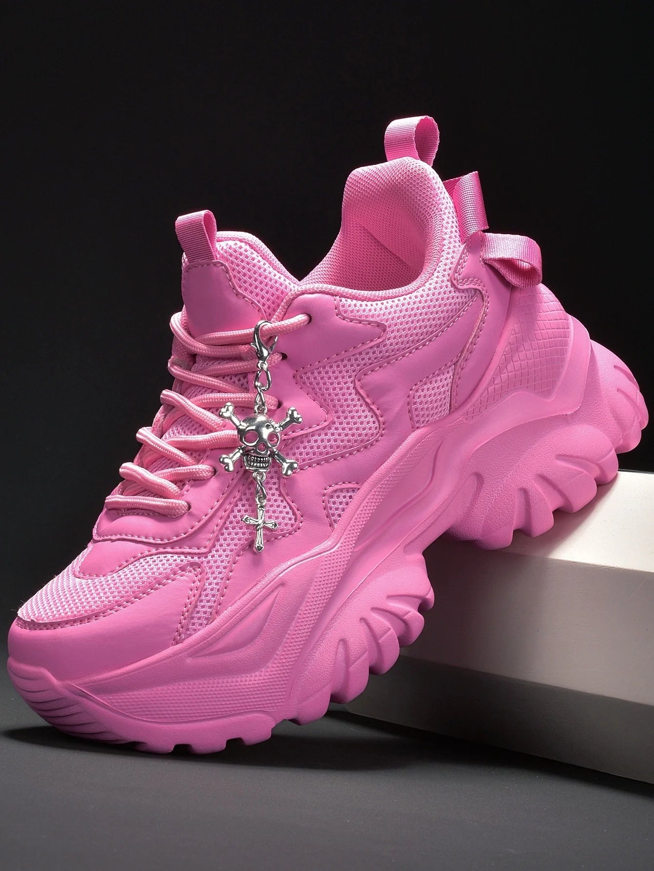 Women’s Punk Platform Sneakers Lace-Up High Heel Shoes