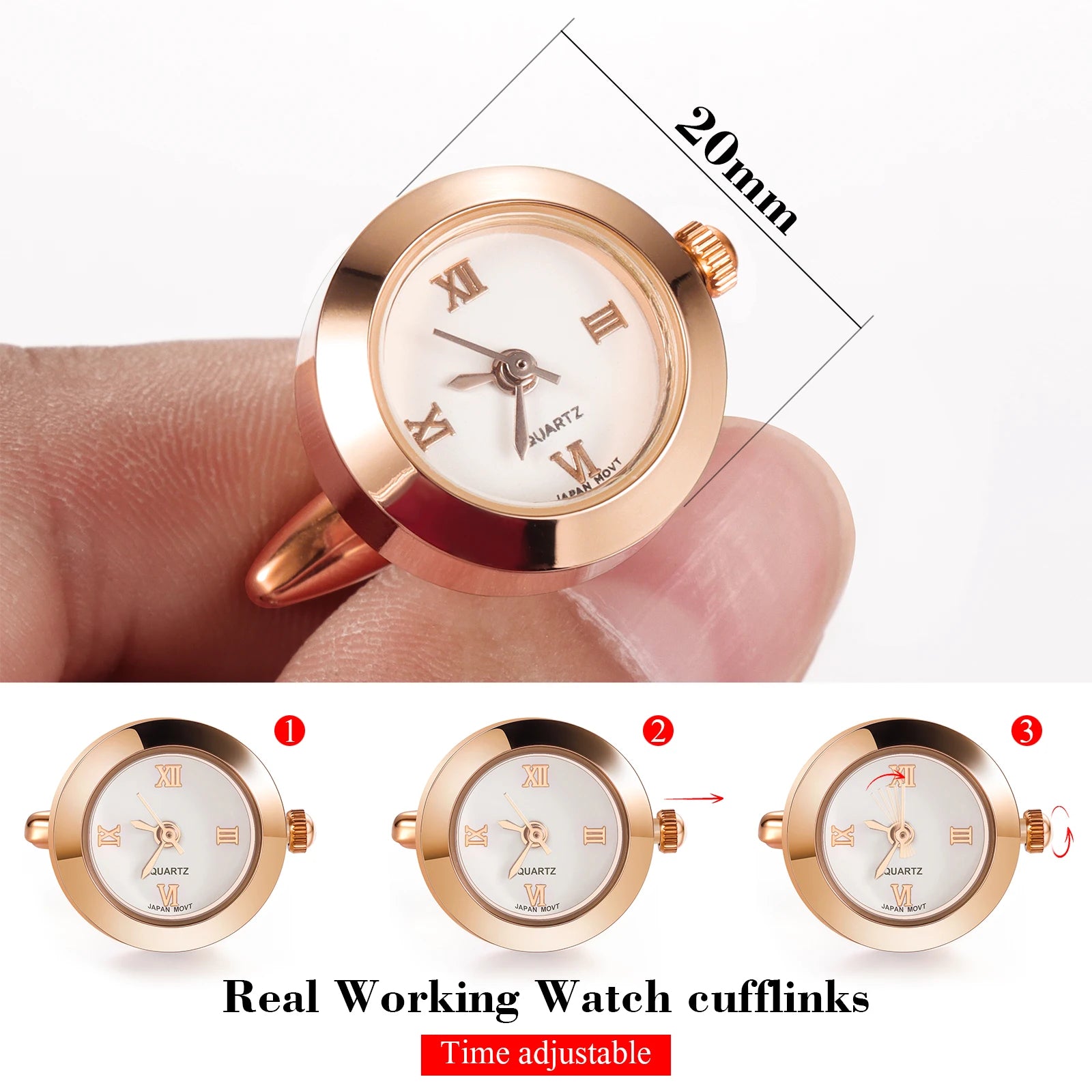 Battery Digital Watch Cufflinks Men's Lepton Real Clock Cufflinks Watch Cufflinks Men's Jewelry