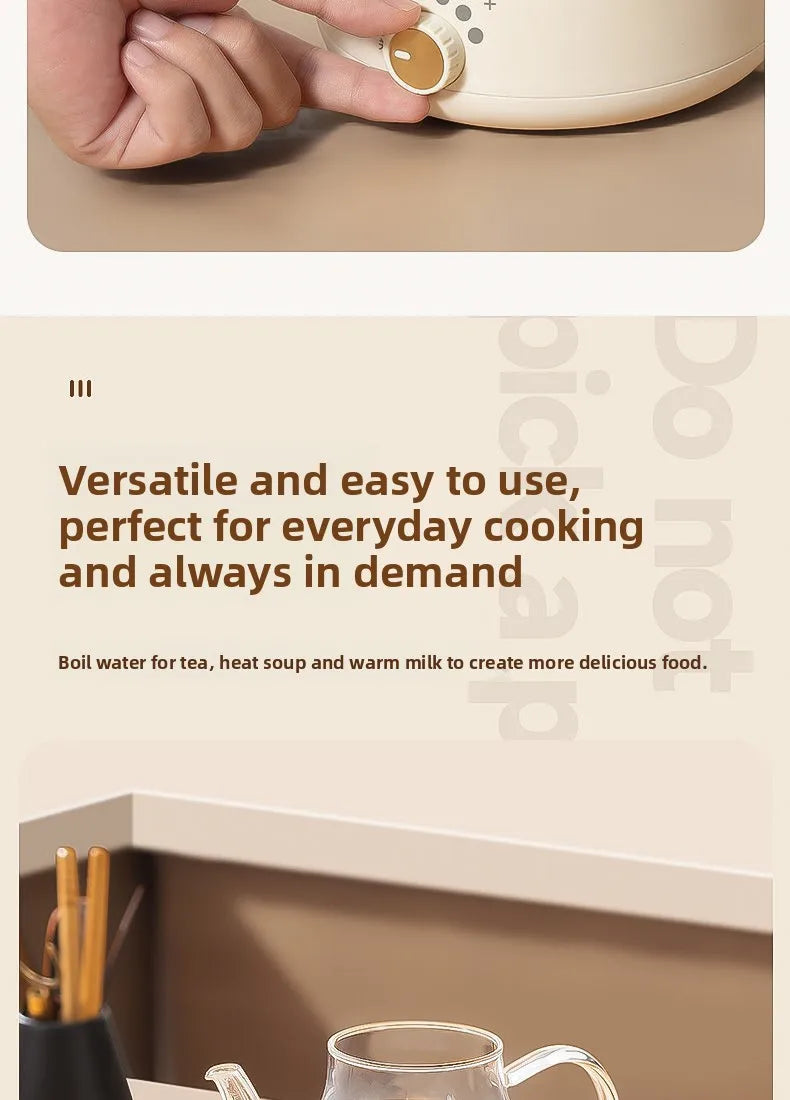 Electric Cooker 110V/220V Cooking Pot Foldable Hotpot 1.6L Portable Multi cookers Split Type Rice Cooker Frying Pan Home Travel