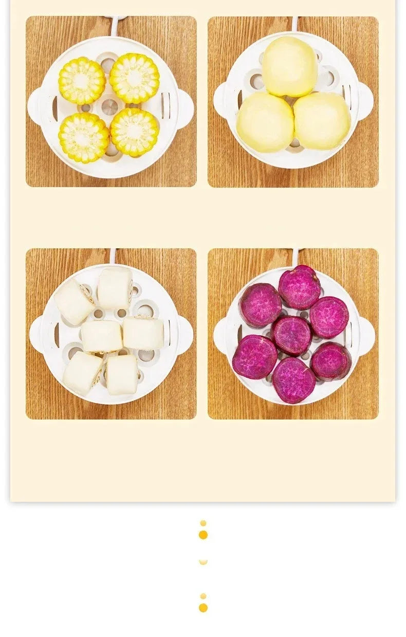 Electric Egg Cooker Automatic Steamer Double Layer Multi Function Breakfast Machine Mini Kitchen Appliance for Boiling Poaching