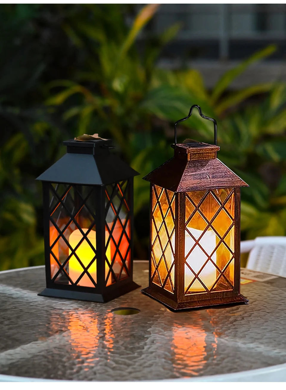 Garden Solar Palace Lantern Led Light Lawn Landscape Hanging Atmosphere Candle Lamp Floor Outdoor Solar Garden Decor Lighting