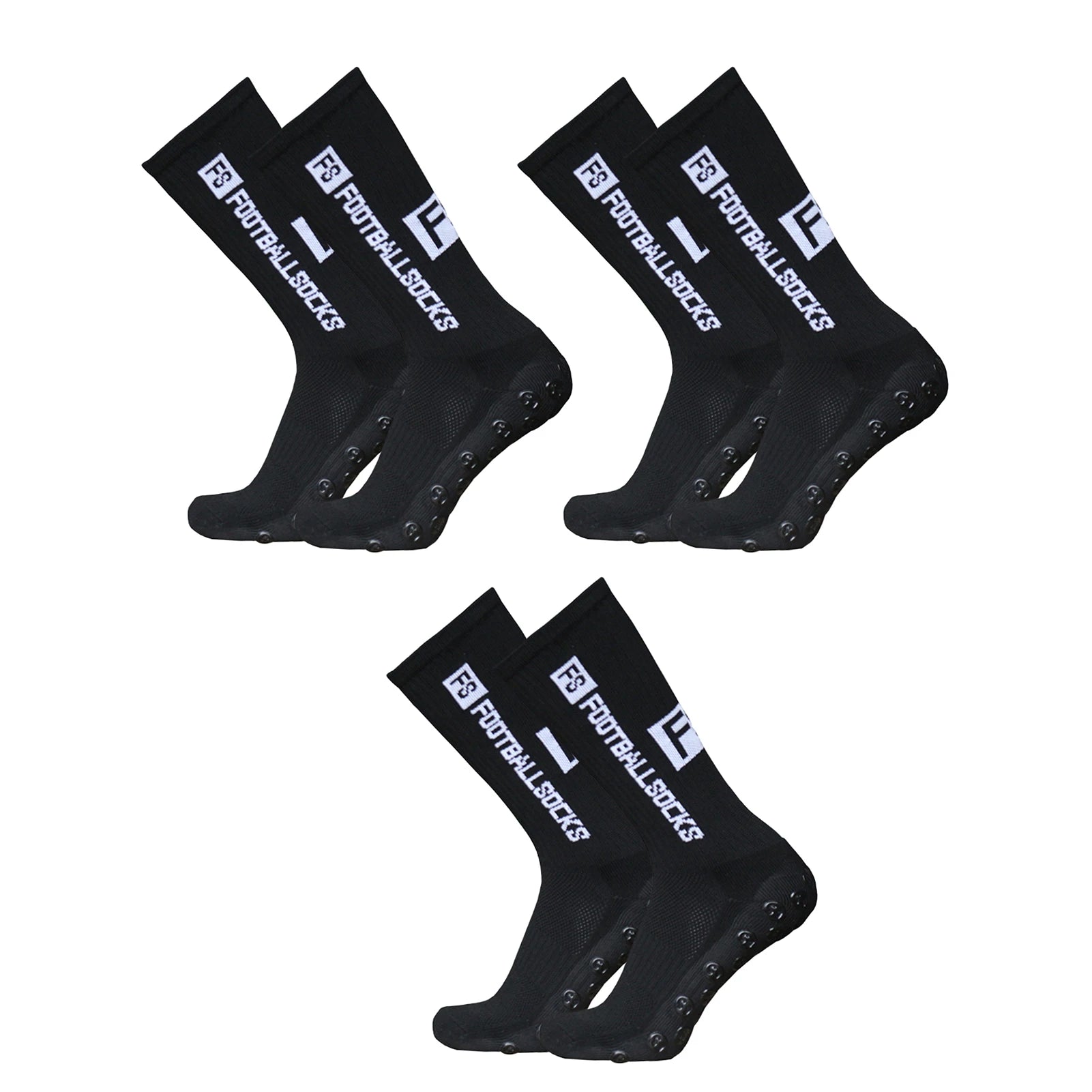 Lixada 3 Packs Sports Socks Athletic Stockings Anti-slip Quick Dry Football Soccer Socks For Football Basketball Hockey Running