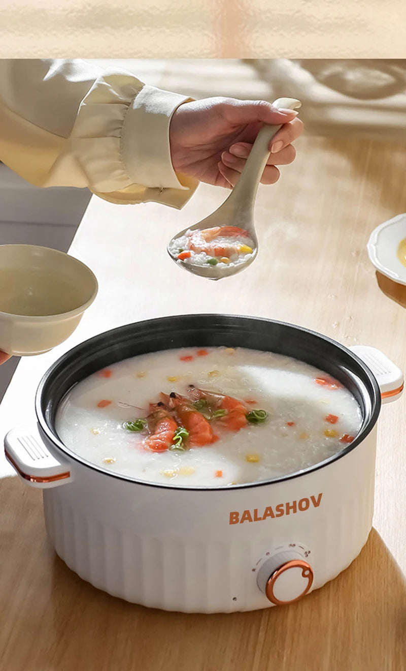 Electric Cooker Dormitory Multi Cooker Household for Hot Pot Cooking and Frying and Double Layer Soup Heater Pot Fry EU /US Plug