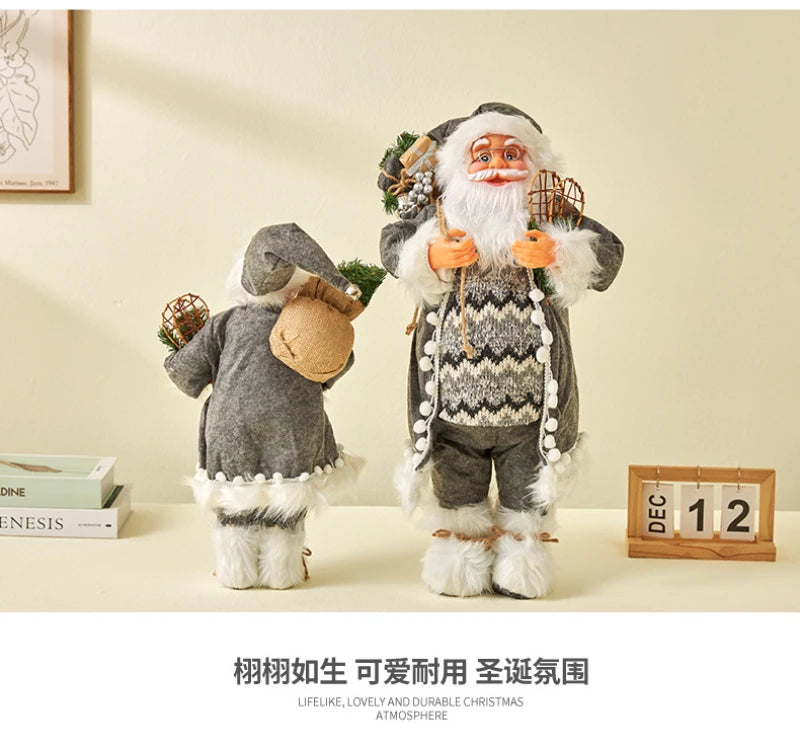 60cm Christmas Large Santa Claus Dolls Ornaments Standing Santa Figurine Doll Christmas Home Decoration Kids Gift navidad