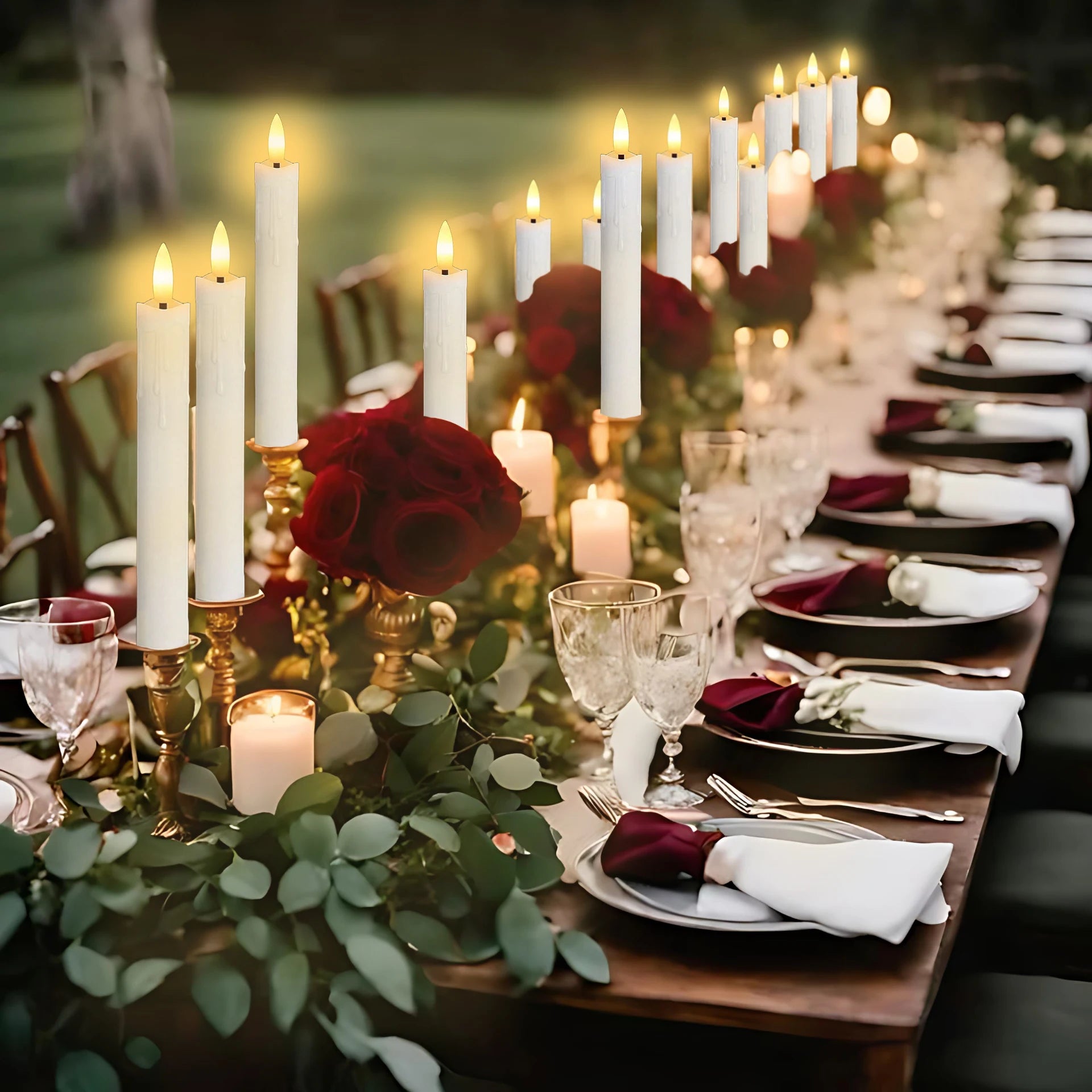 12-300 pcs Flameless Taper Candles LED Candles 7.5in Battery Operated for Wedding Decoration Candle for Holiday/Church/Christmas