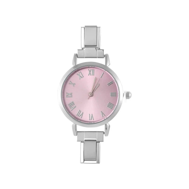 2025 New Fashion 1PC Men Women's Stainless Steel Round Simple Watch Bracelet Bangle For Friend Wife Birthday Gift DIY Jewelry