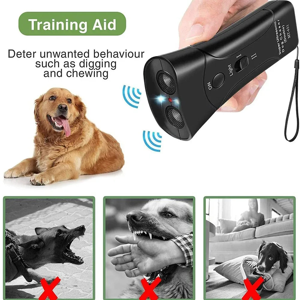 Ultrasonic Dog Repeller Portable Dog Repellent Dog Trainer With LED light Type-C Fast Charging Dog Anti Bark Deterrent Anti Bark