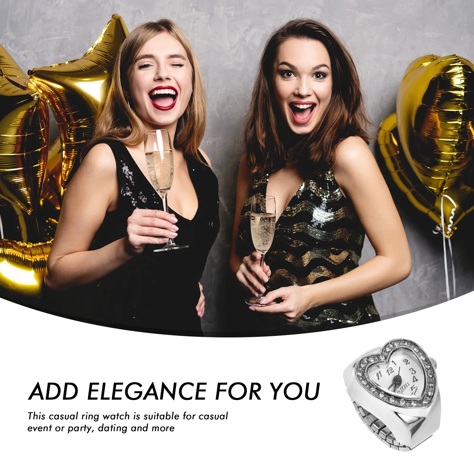 Vintage Elastic Finger Watch Mini Elastic Strap Alloy Watches Couple Ring Jewelry Clock Retro Roman Quartz Watch Ring Women Girl