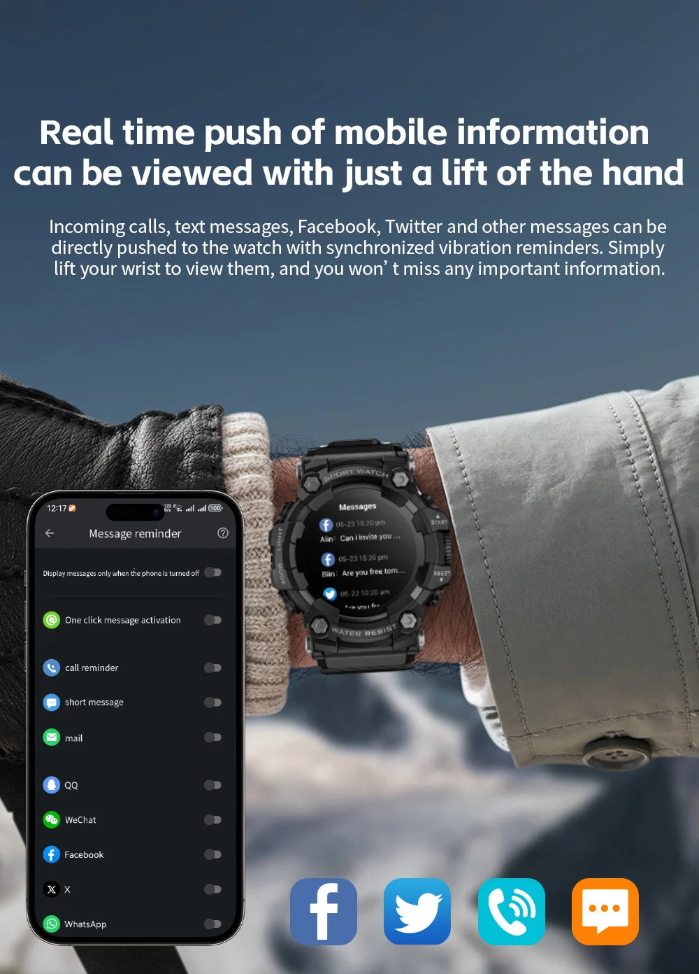 Fitness Smart Watch for Men with Heart Rate