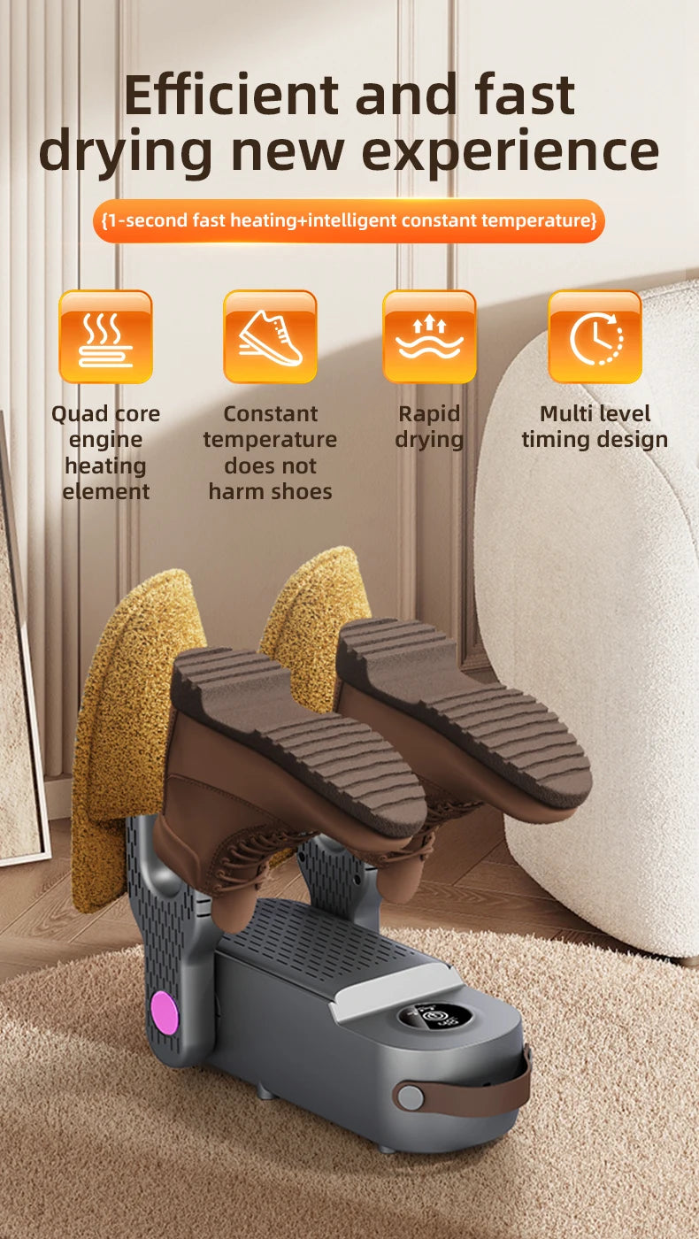 Shoe Dryer Boot Warmer UV Sterilizer Fast Drying Deodorizer Intelligent Timer for Boots Sneakers Home Use Portable Electric