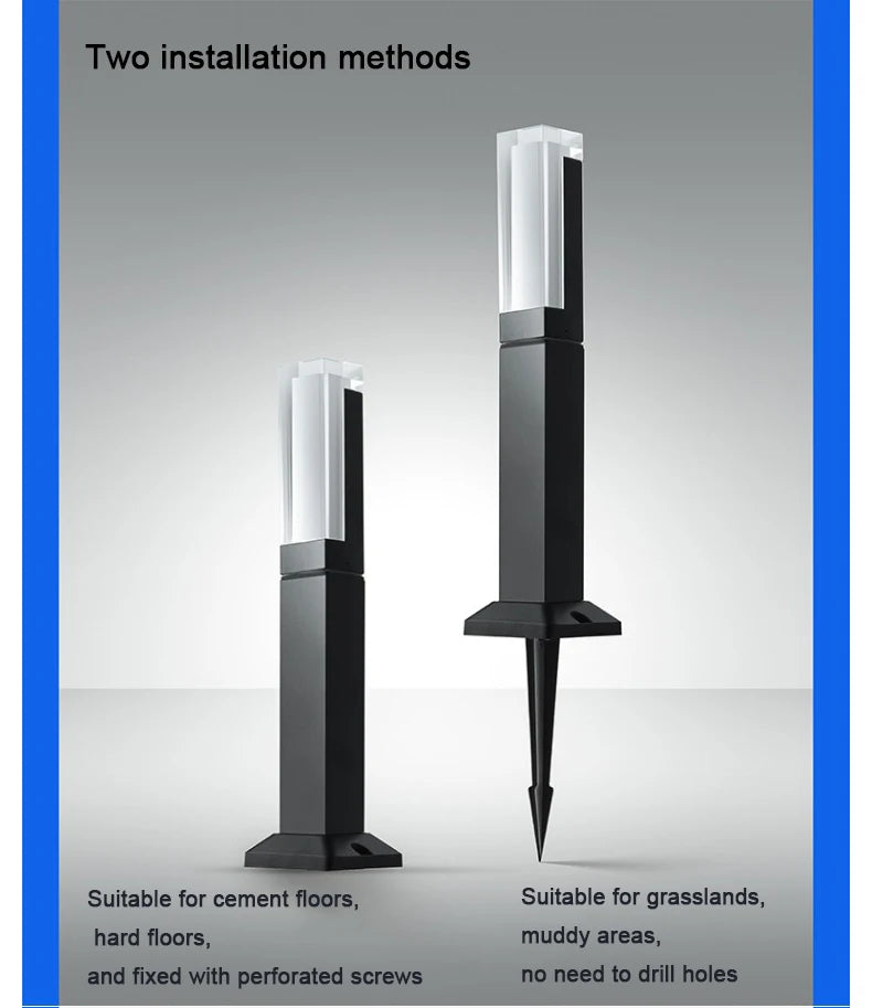 Waterproof IP65 LED Lawn Light 110V 220V Aluminum Acrylic Street light 30 40 60 80 100CM For Garden Courtyard Villa Lighting