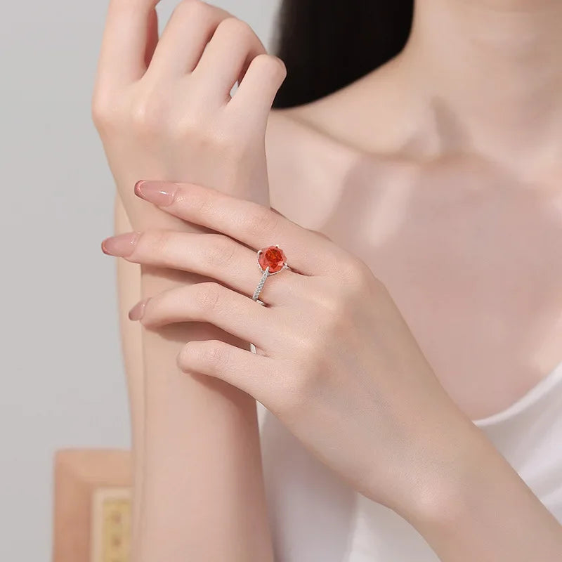 925 Sterling Silver Sweet Simple Octagon Millennium Rose Cut Zircon Ring Birthday Party Anniversary Wedding Gift