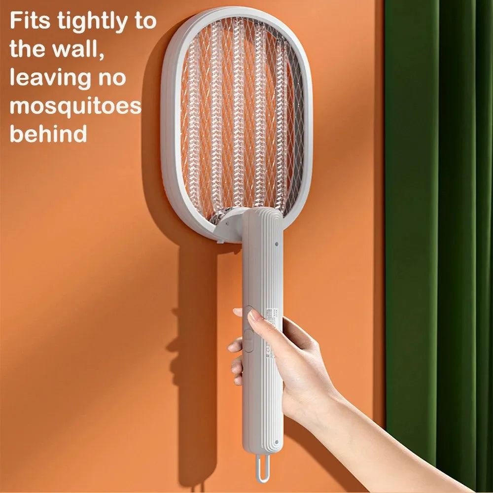 Foldable Electric Mosquito Swatter Safety Mesh USB Rechargeable Child Lock Portable for Travel Camping Indoor Outdoor Zapper
