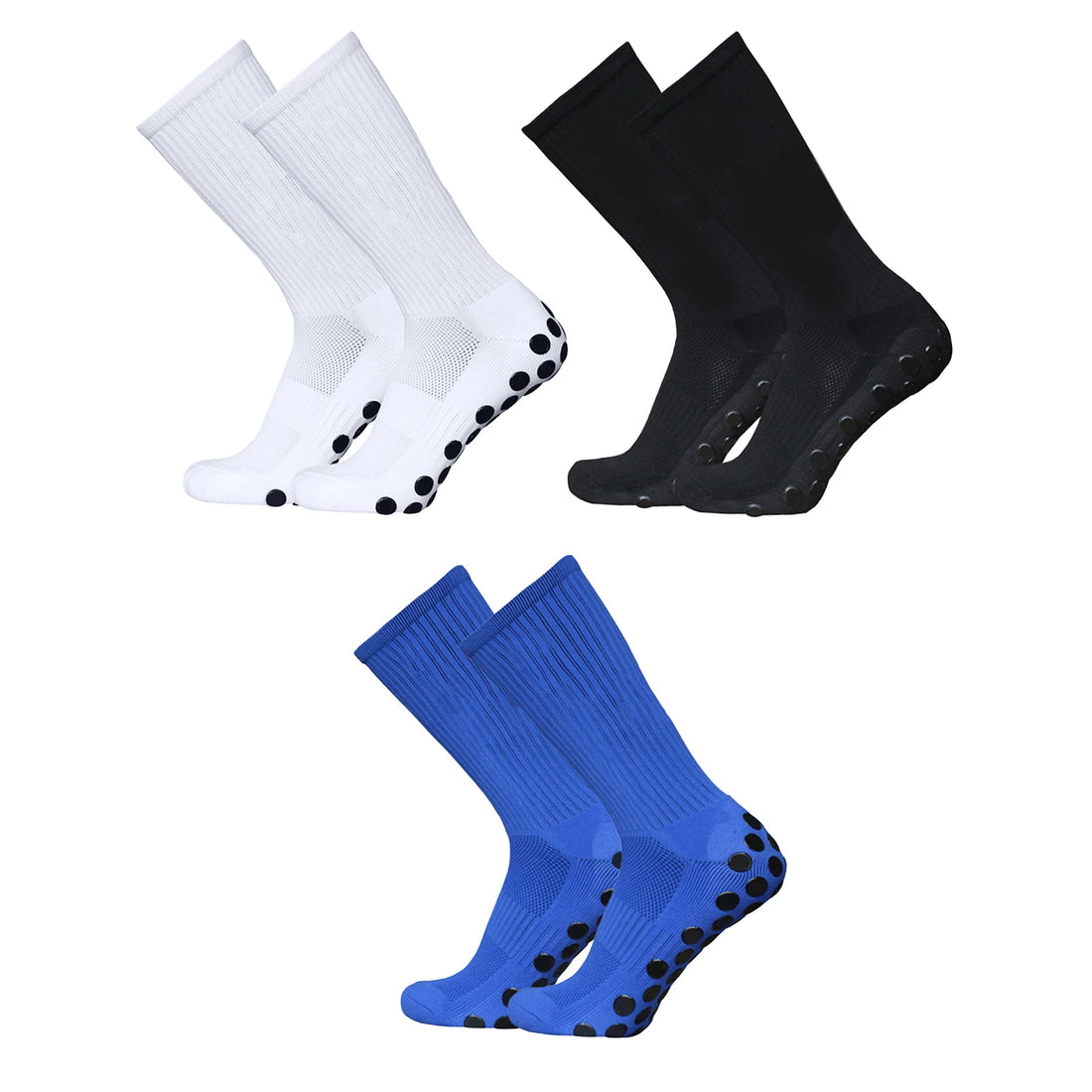 Lixada 3 Packs Sports Socks Athletic Stockings Anti-slip Quick Dry Football Soccer Socks For Football Basketball Hockey Running
