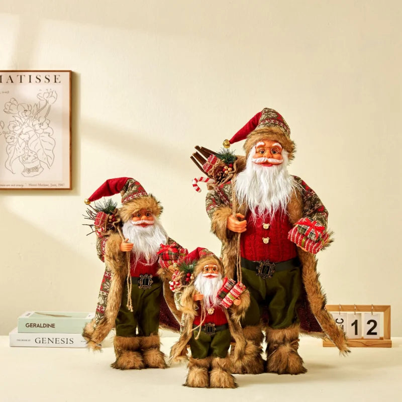 60CM Large Santa Claus Dolls Ornaments Standing Santa Figurine Doll Christmas Home Decoration Kids Gift navidad home decor