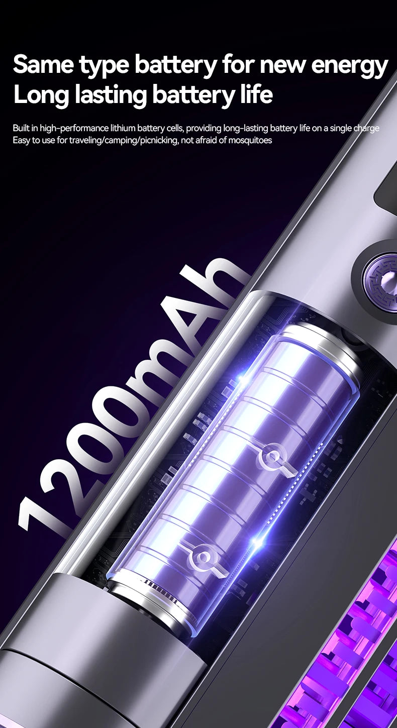 Electric Shock Mosquito Swatter Foldable Zapper Anti Mosquito Lamp Repellent Killer Rechargeable Portable Indoor Outdoor Use