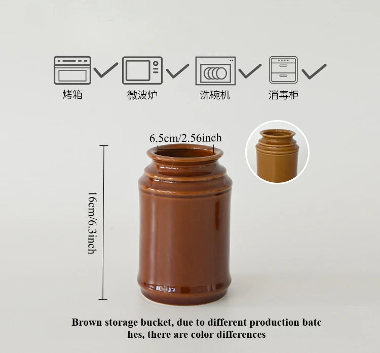 Kitchen Utensil Holder, Ceramic Cooking Utensil Holder for Counter Top, Storage Organizer for Spatula Spoon and Fork Storage Jar