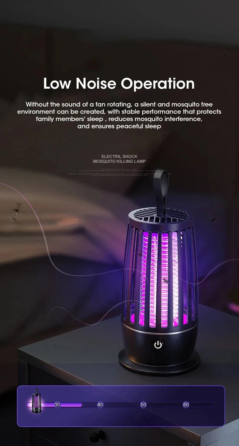 2 in 1 Rechargeable Mosquito Killer Lamp - Mute Anti-Mosquito with Timing Control USB Charging 360° trappin