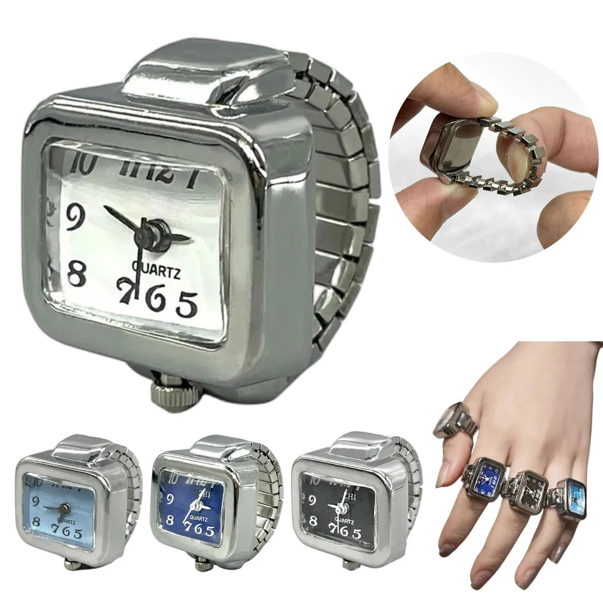 Fashion Rings Finger Watches for Women Men 2025 Fashion Party Quartz Watches Unisex Couple Rings Jewelry Gifts