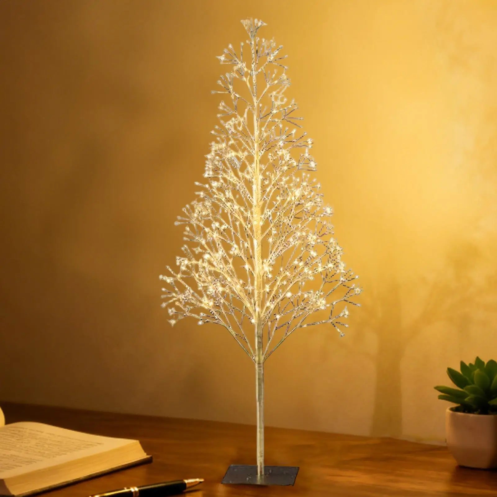 Christmas Trees With LED Lights Warm White Sparkling Gold Trees Twinkling Outdoor Decoration Pre-Lit Christmas Trees Light