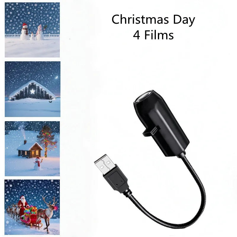 2025 Christmas Day LED Night Light USB Flexible Projector Light Holidays Party led Atmosphere Lights Starry Moon Ambient Lamp