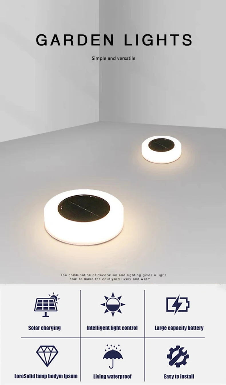 Solar Led Lawn Light Outdoor Courtyard Lamp Waterproof Villa Garden Lawn Decoration Balcony Terrace Layout Home Buried Lamp