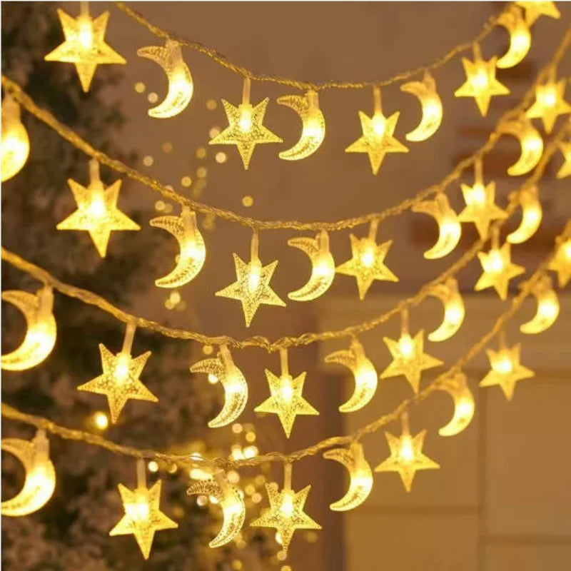Led Christmas String Lights Snowflake Light Garland Decoration For Home 2025 Christmas Decorations Outdoor Garden Wedding Party