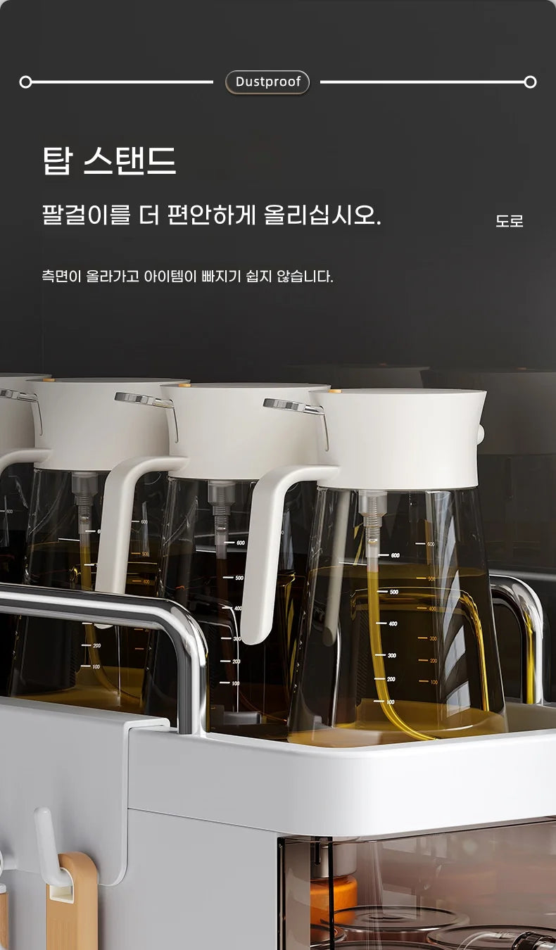 2/3 Layer Kitchen Spice Shelves Pull-Out Spice Organizer Shelf Household Multi-Functional Oil Salt Sauce and Vinegar Storage